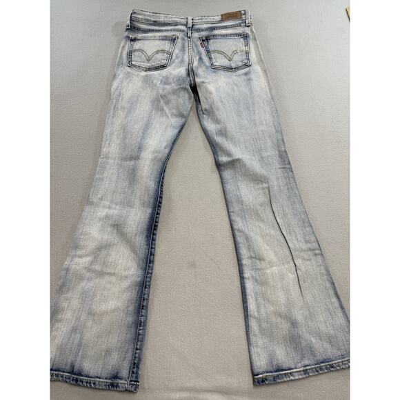 VTG Levi's 518 Jeans Womens 7M Juniors Faded Wash Bleached Look Superlow Bootcut - Picture 12 of 14